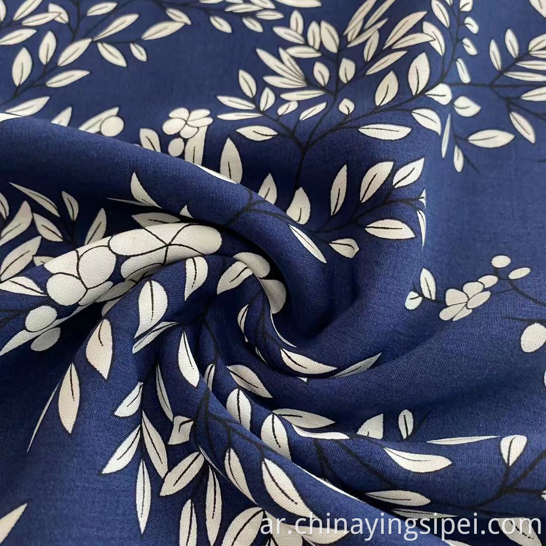 Spun Rayon Rayon Challis Fabric Ploral Viscose Material Tropical Printed 100 ٪ Viscose Rayon Fabric for Dress Shirt